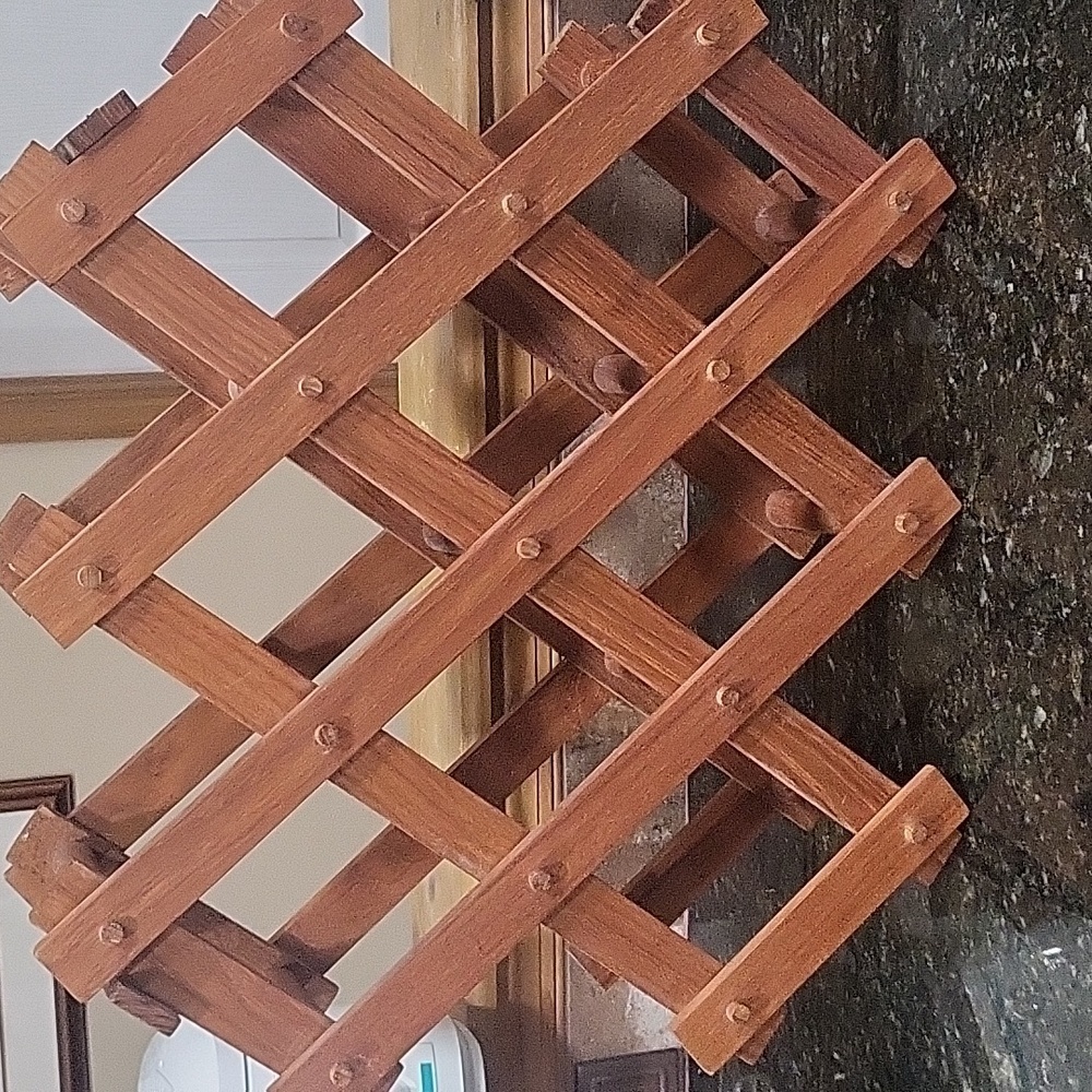 Goodwood Vintage Genuine Teak Wine Holder Collapsable